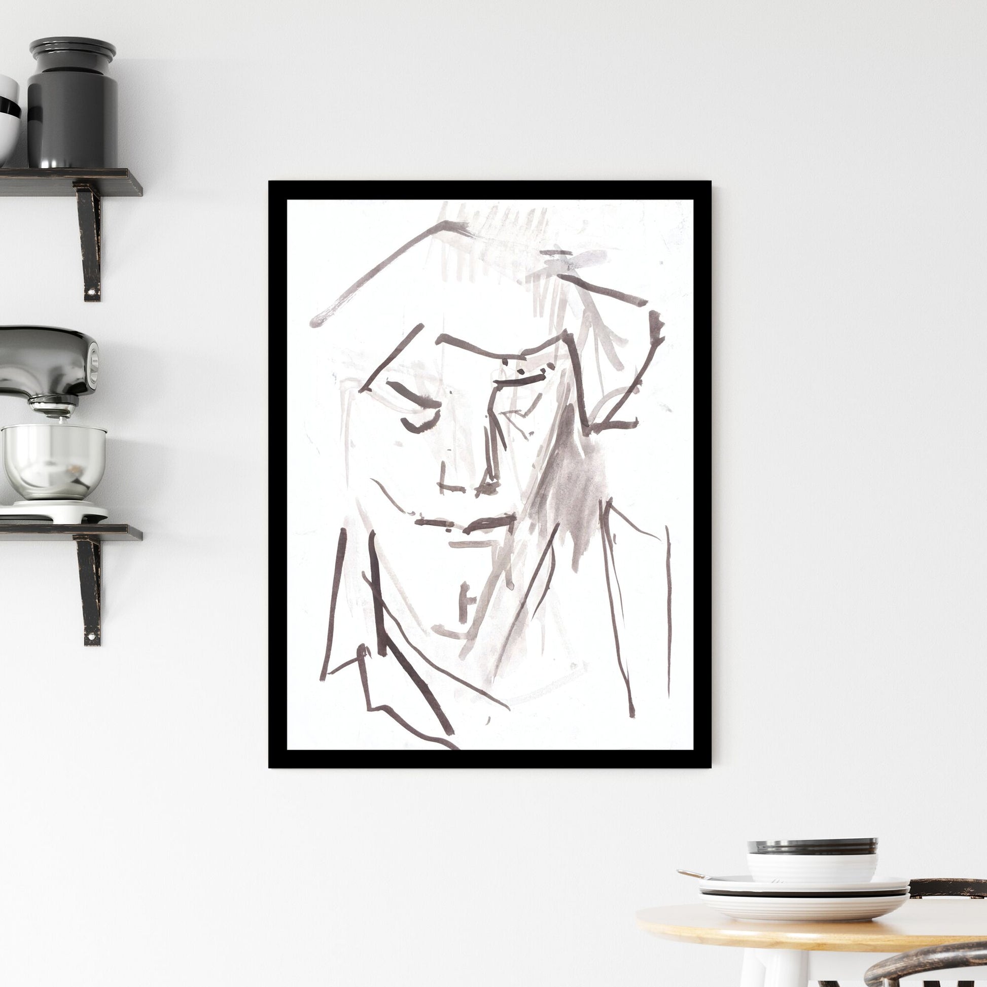 Silent Contemplation: The Weight of Unspoken Thoughts and Emotion Framed Print