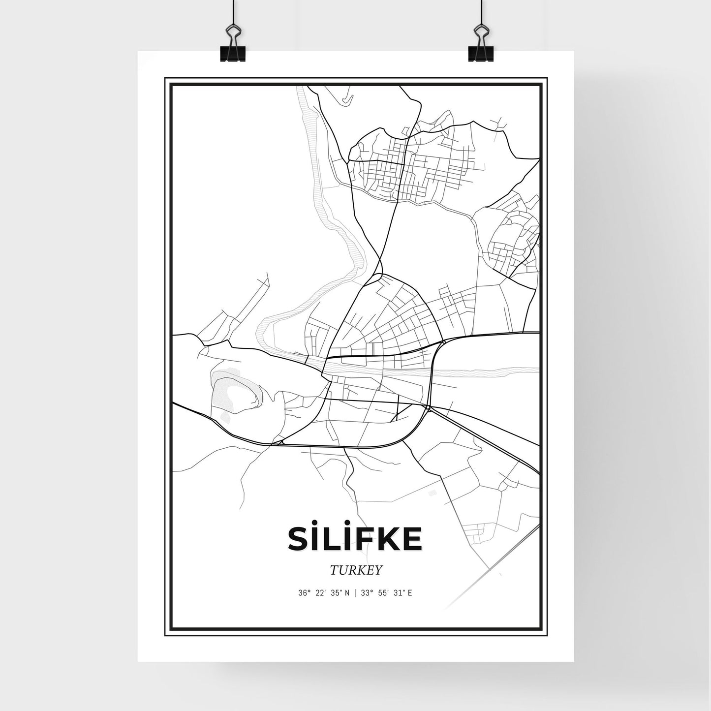 Silifke Turkey - Premium City Map Poster