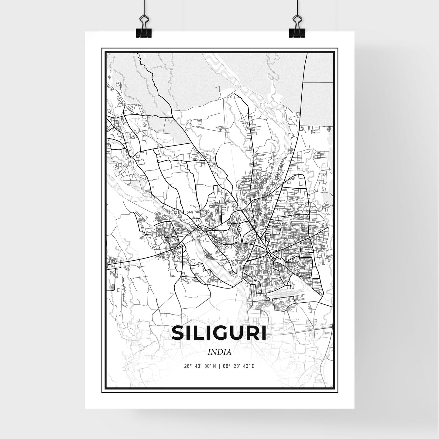 Siliguri India - Premium City Map Poster