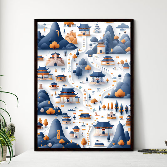 Abstract city map painting with intricate details, bright colors, and a focus on visual aesthetics Default Title
