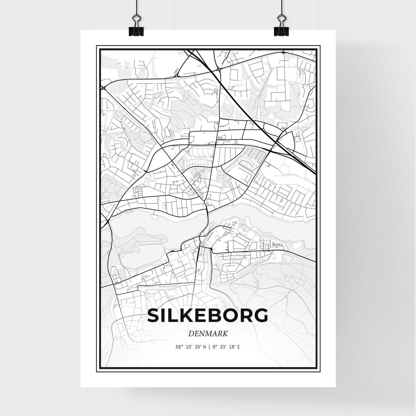 Silkeborg Denmark - Premium City Map Poster