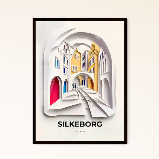 Vivid Silkeborg, Denmark - a paper cut of a street with people walking