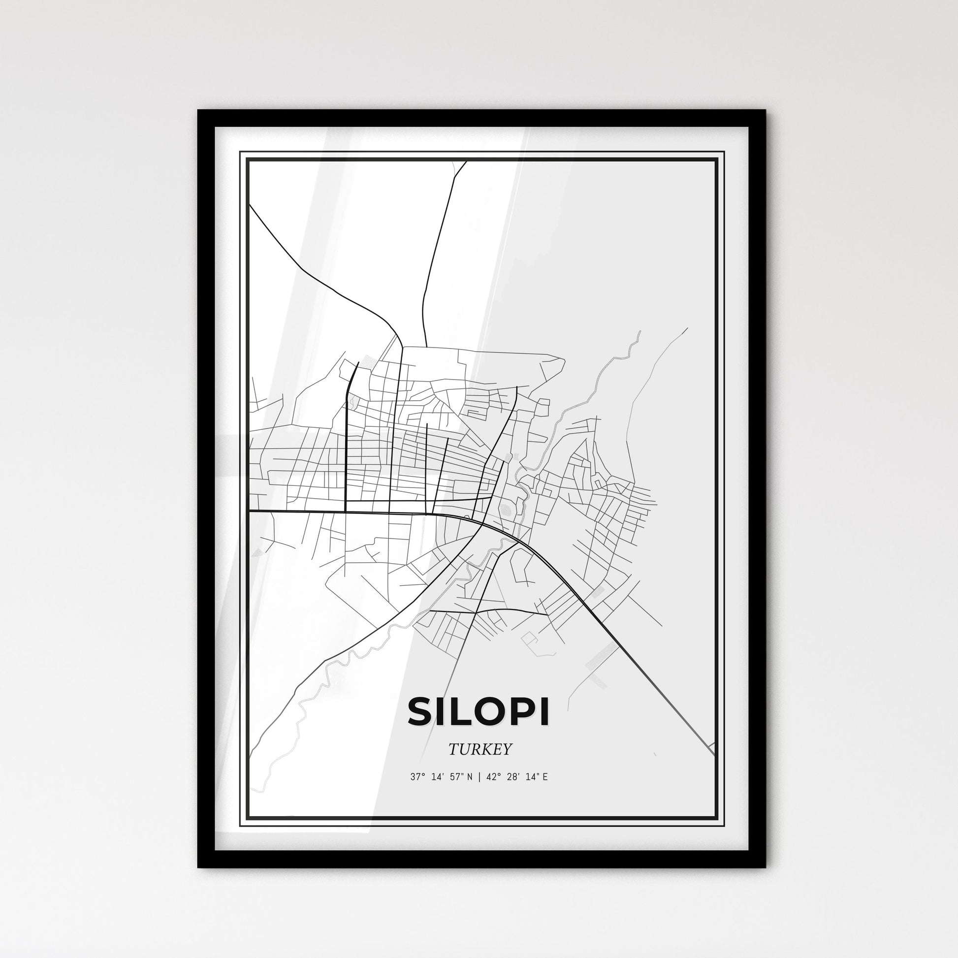 Silopi Turkey - Scandinavian Style City Map for Modern Home Decor