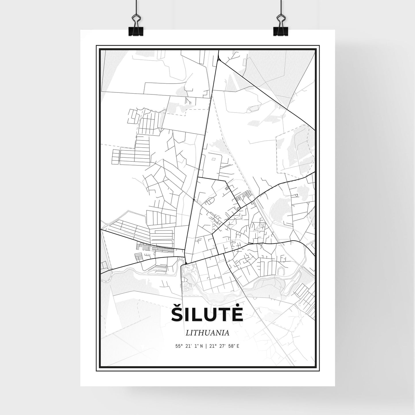 Šilutė Lithuania - Premium City Map Poster