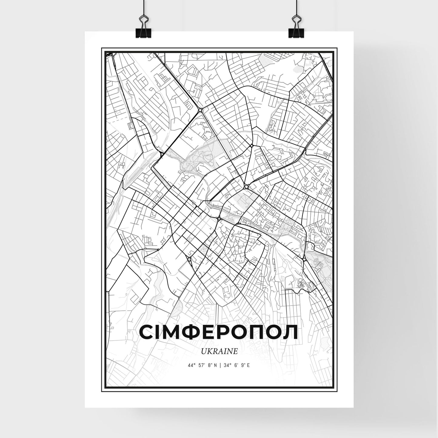 Simferopol Ukraine - Premium City Map Poster