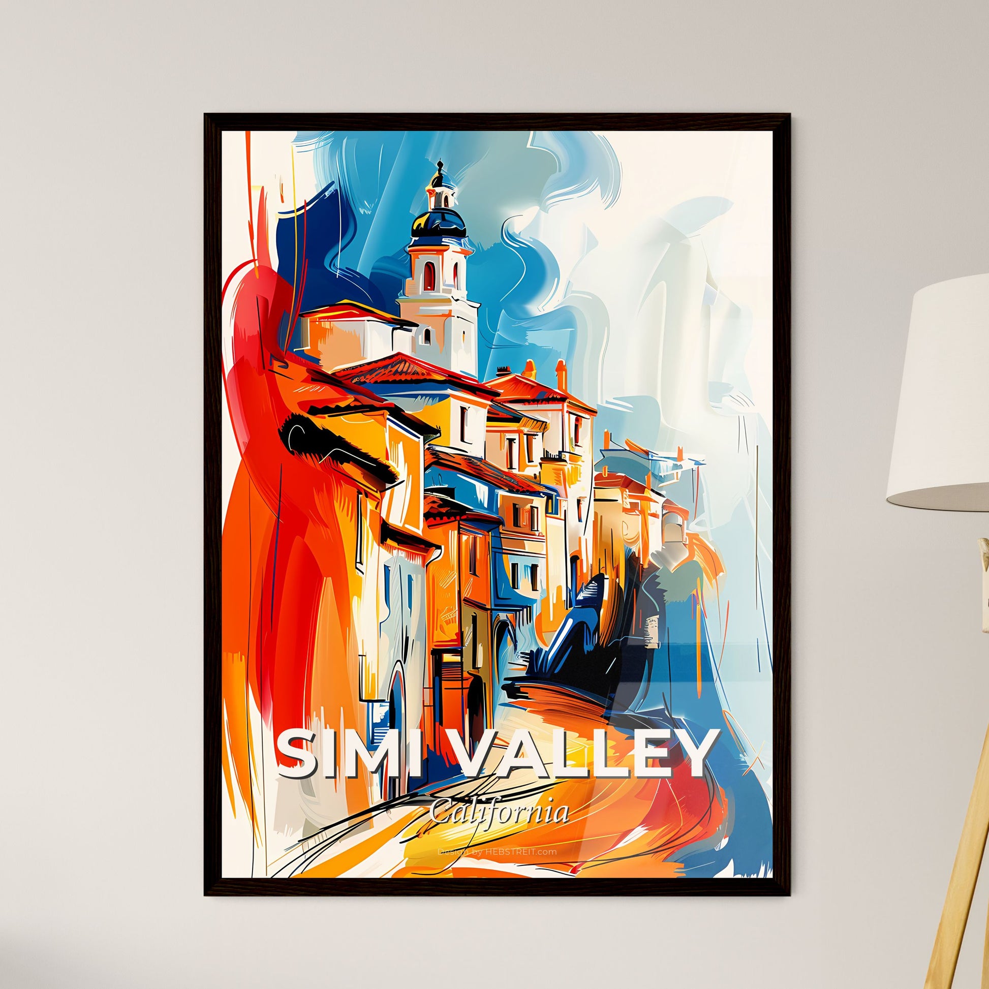 Vibrant Simi Valley, California - A Painting Of A Colorful City