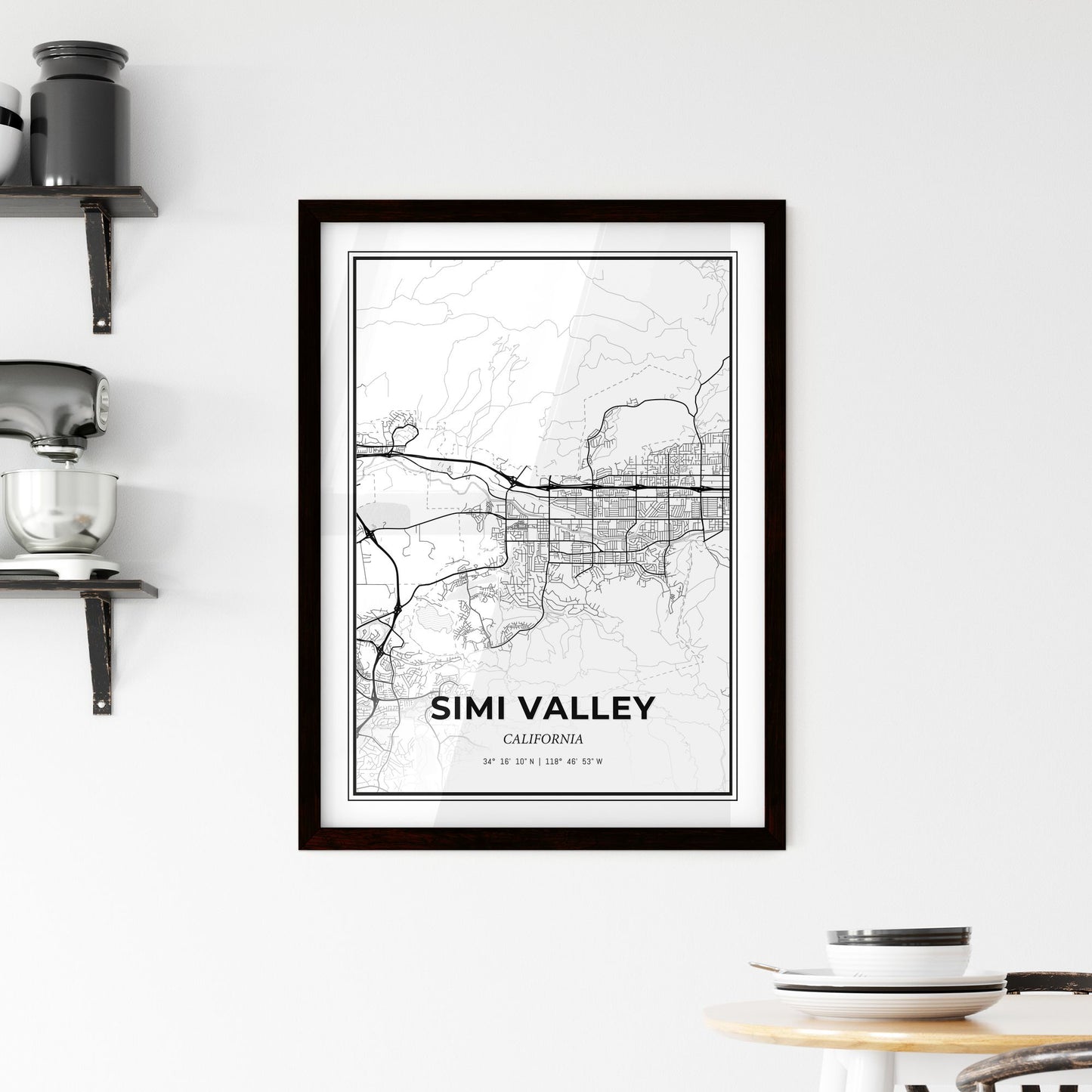 Simi Valley California - Minimal City Map