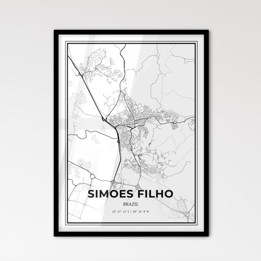 Simoes Filho Brazil - Scandinavian Style City Map for Modern Home Decor