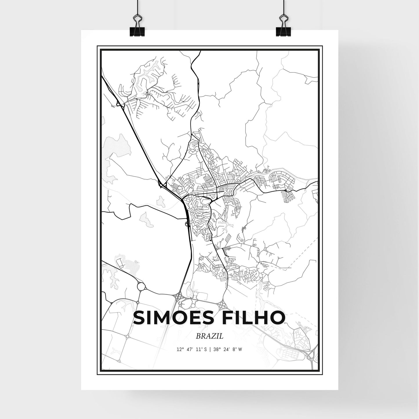 Simoes Filho Brazil - Premium City Map Poster