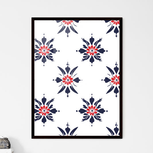 Vibrant bohemian floral pattern on white bac - Framed Art Print