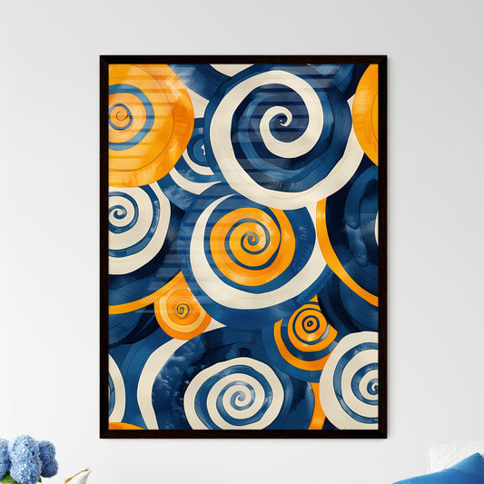 Psychedelic Sky Blue & White Swirls - Vibrant 60s Poster Art Inspired Stock Image Emphasizing Artistic Expression Default Title