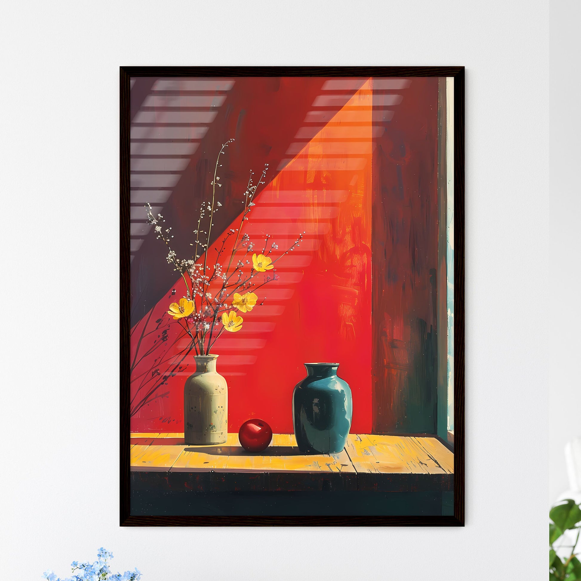 Modern stock image of a still life with vase - Framed Art Print