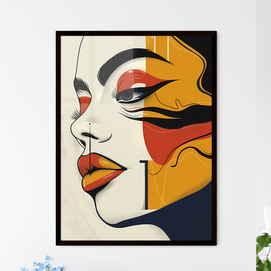 Travel poster: Alphabet drawing of womans face, modern, vibrant colors, simplistic shapes, focus on art aspect - a captivating masterpiece! Default Title