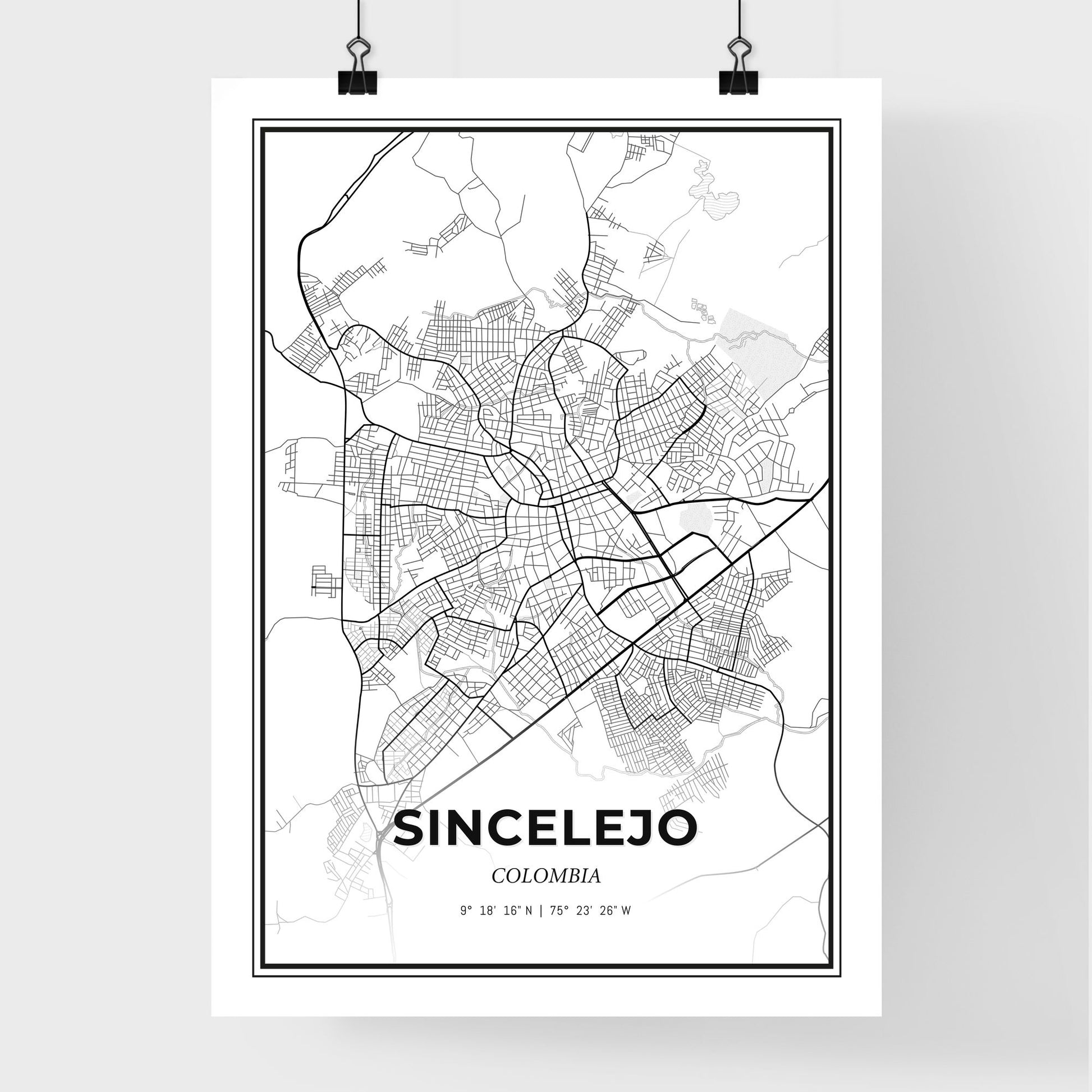 Sincelejo Colombia - Premium City Map Poster