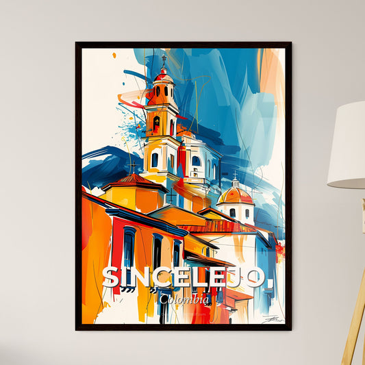 Vibrant Sincelejo, Colombia - A Painting Of A Building