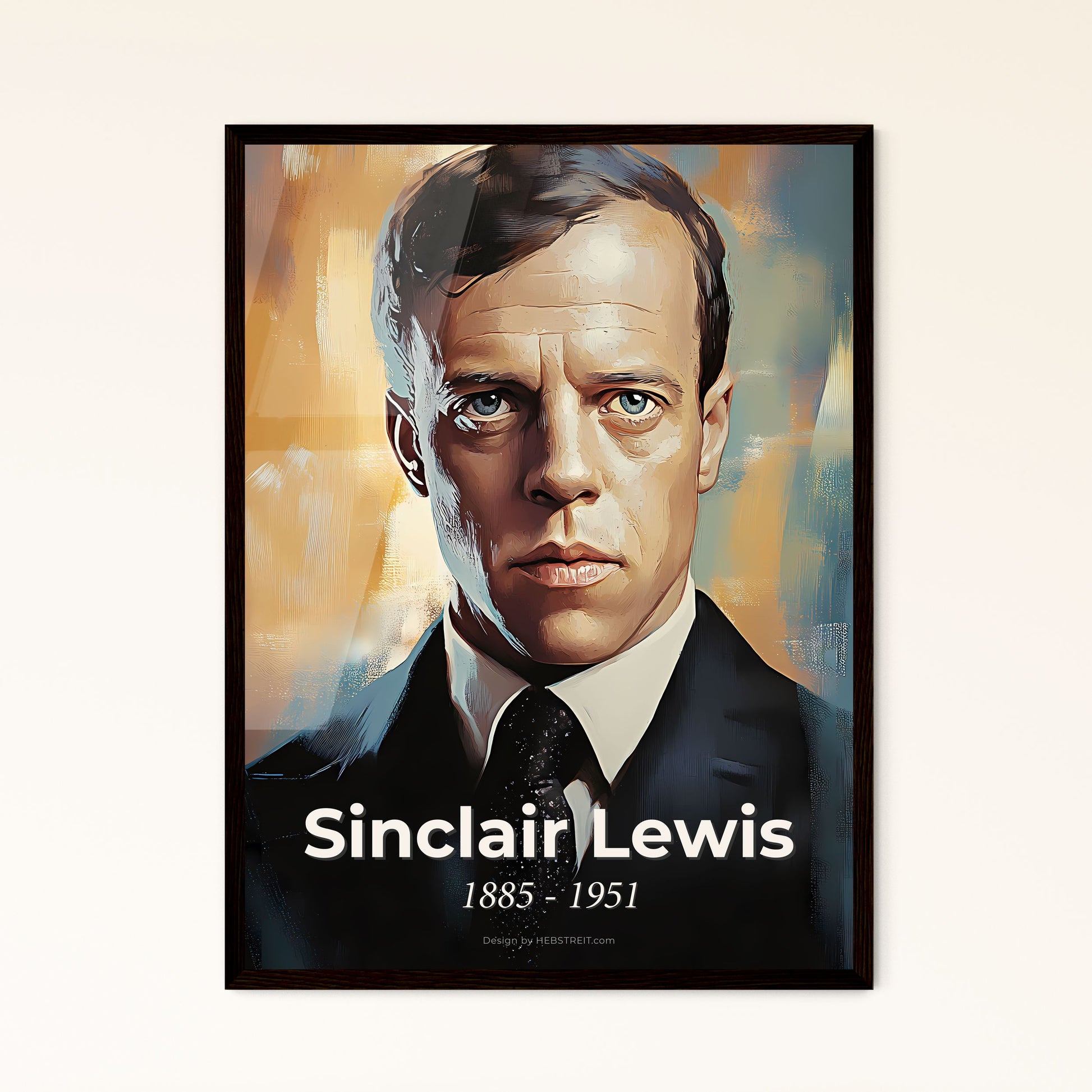 Portrait of Sinclair Lewis, 1885 - 1951. Impressionistic painting of a man in a suit.