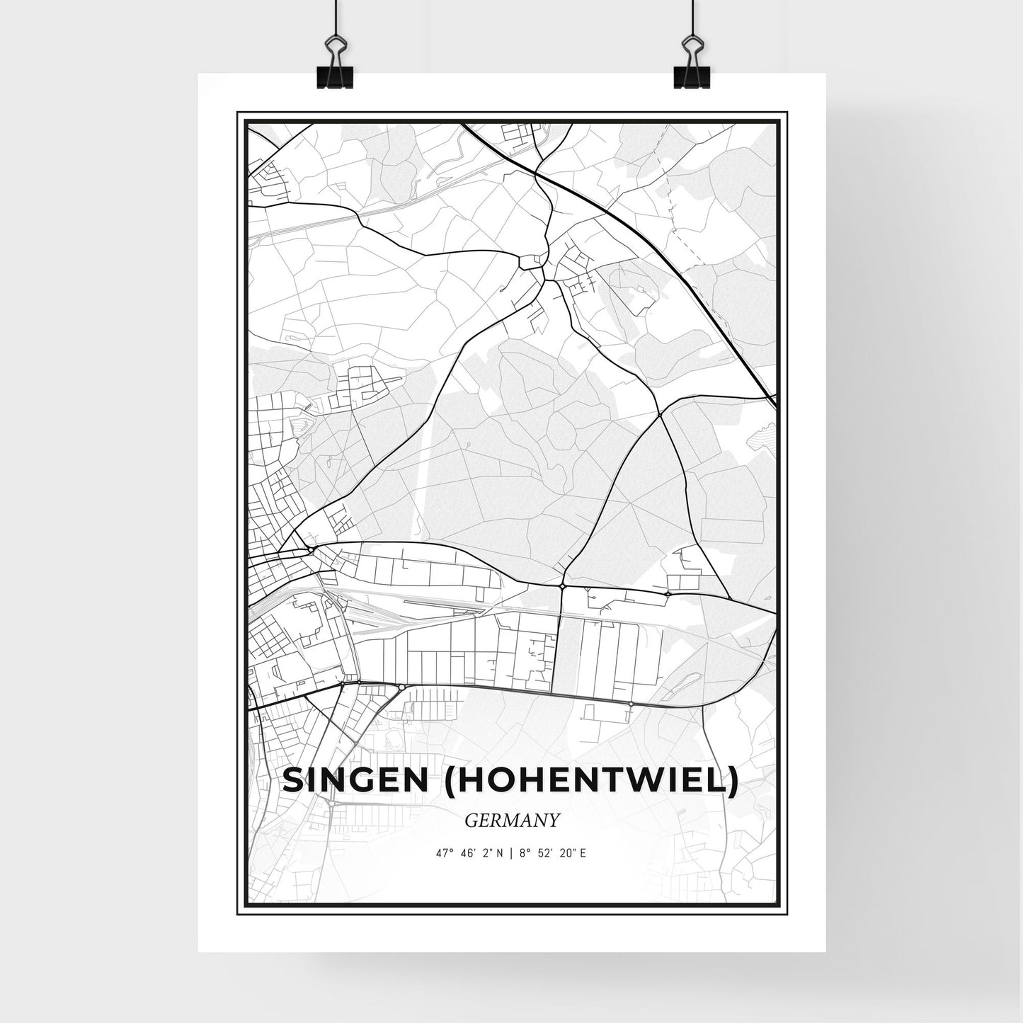 Singen (Hohentwiel) Germany - Premium City Map Poster