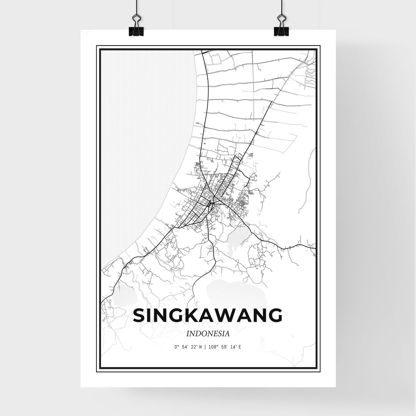 Singkawang Indonesia - Premium City Map Poster