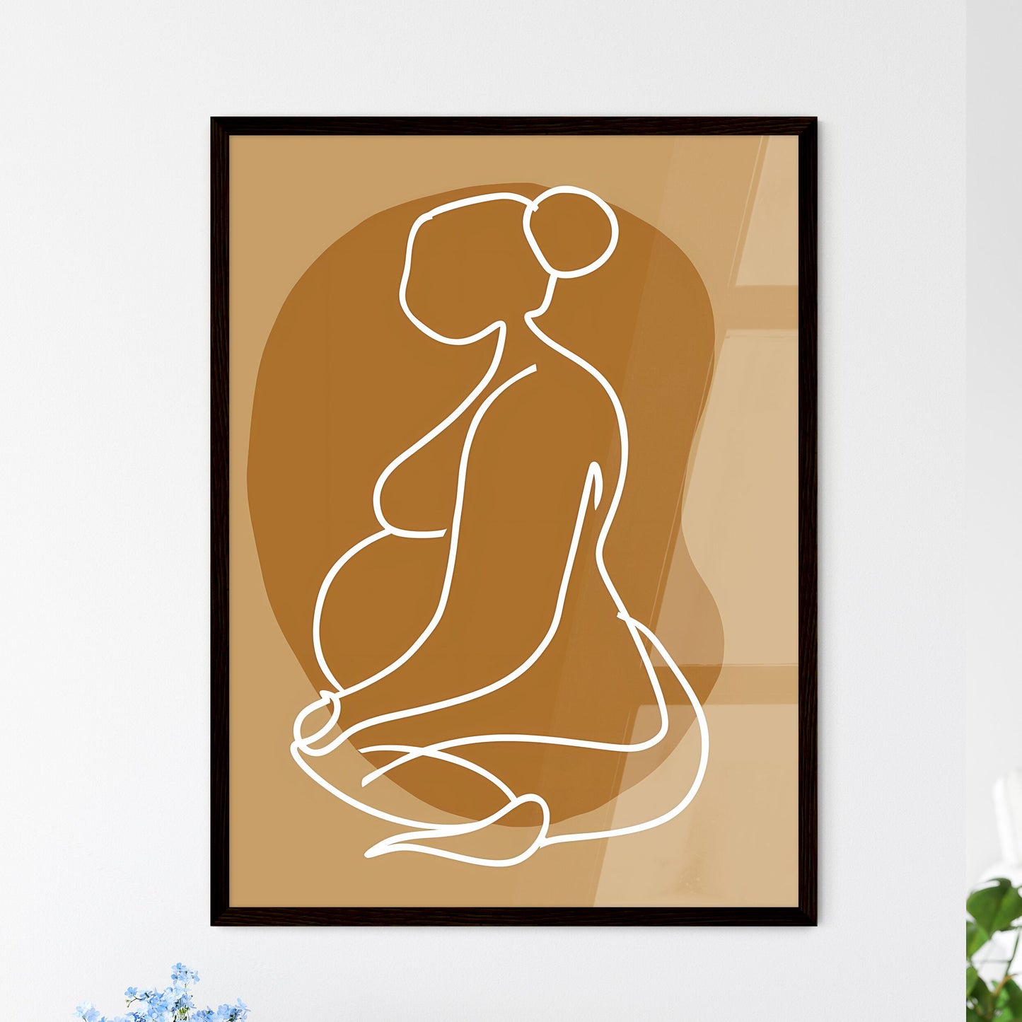 Pregnant Woman in Striking Artistic Single L - Framed Art Print