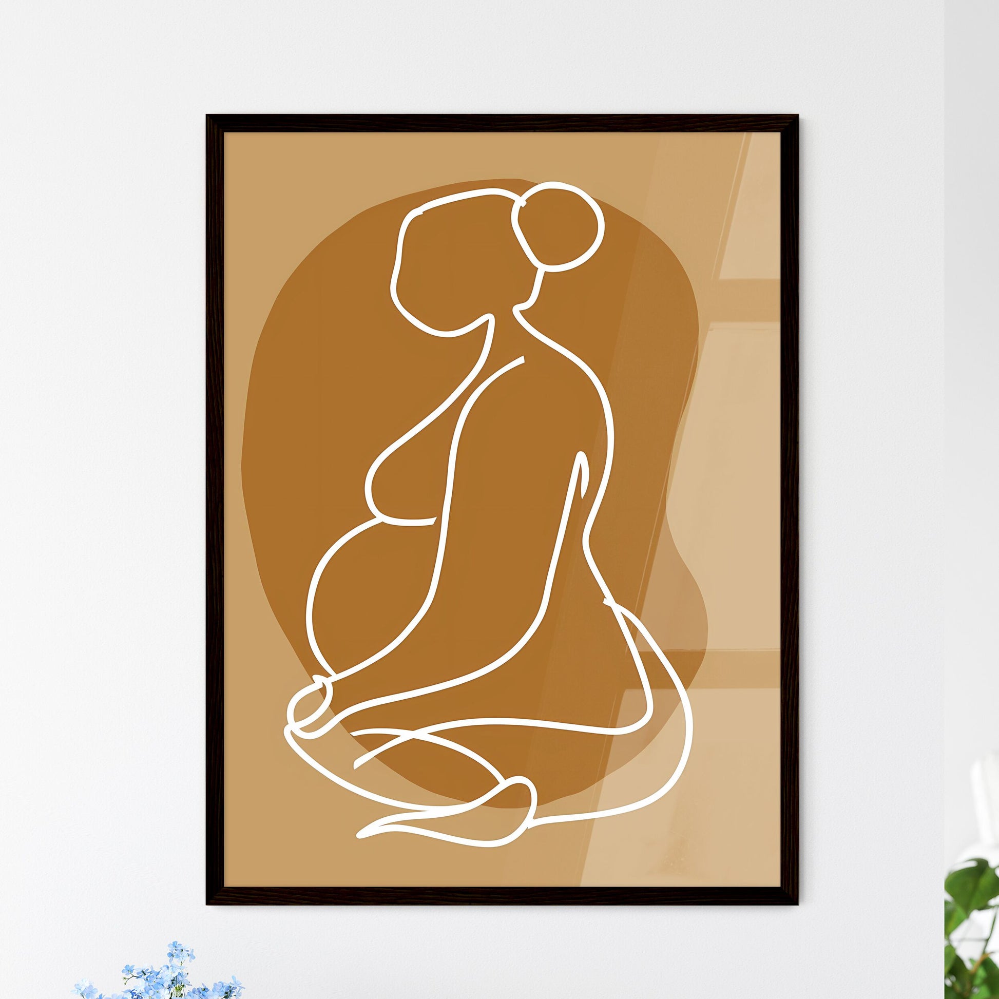 Pregnant Woman in Striking Artistic Single L - Framed Art Print