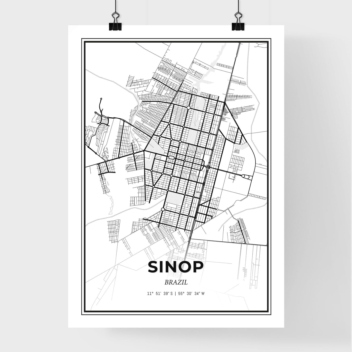 Sinop Brazil - Premium City Map Poster