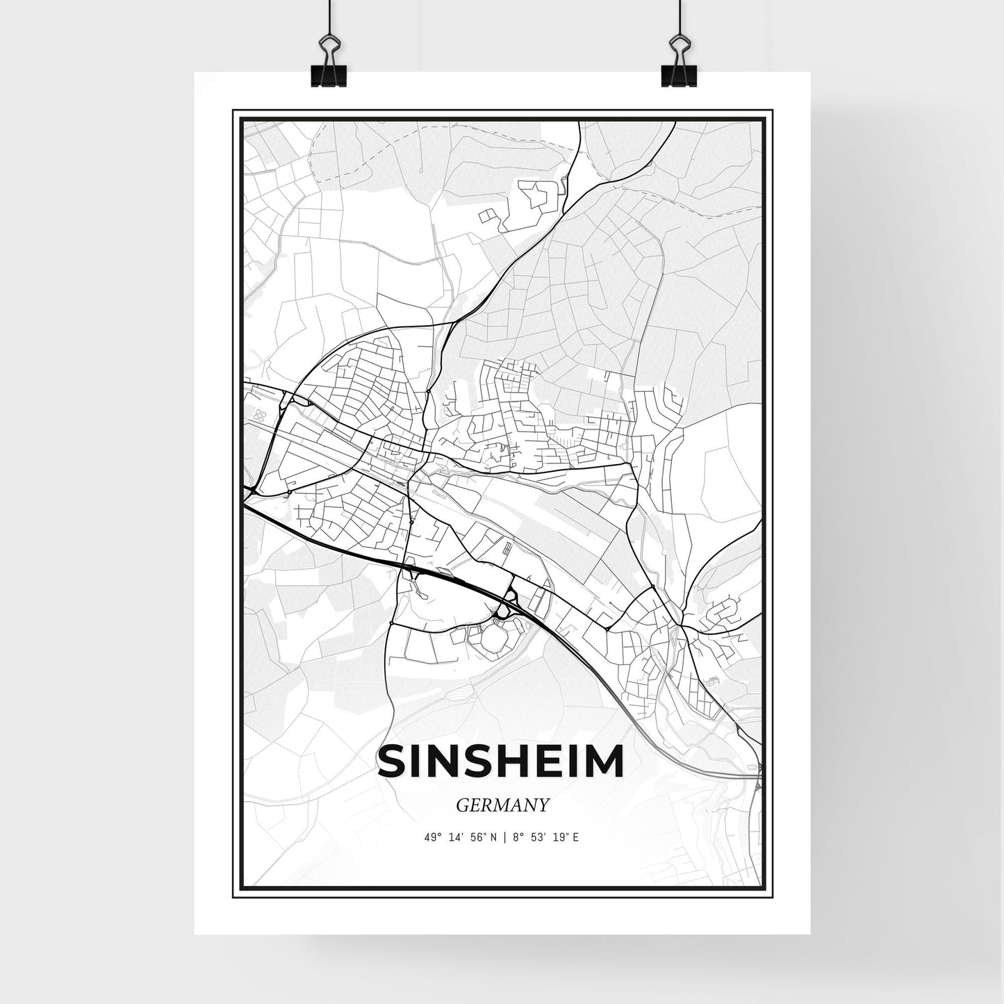 Sinsheim Germany - Premium City Map Poster