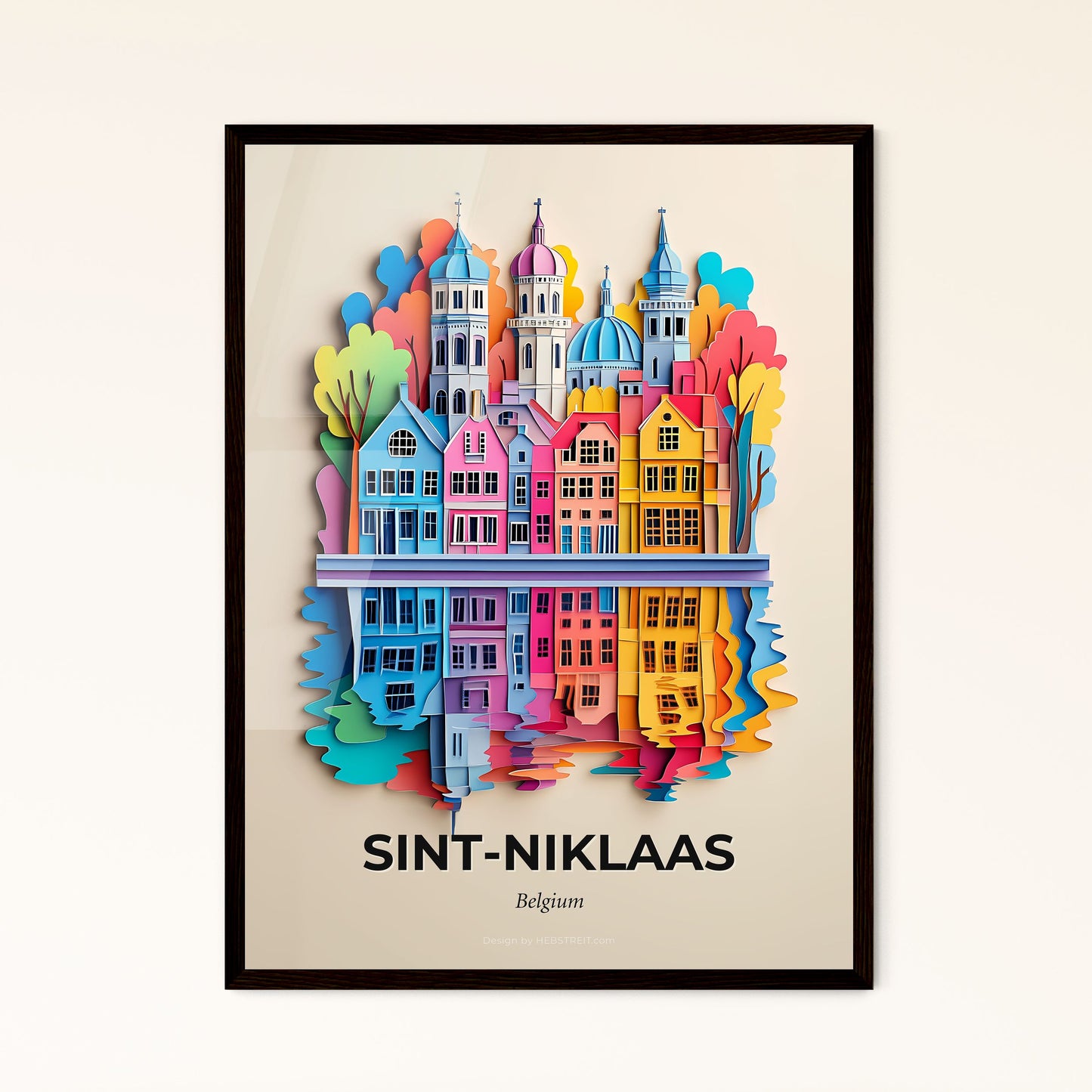 Vivid Sint-Niklaas , Belgium - a colorful city with a clock tower on top of it