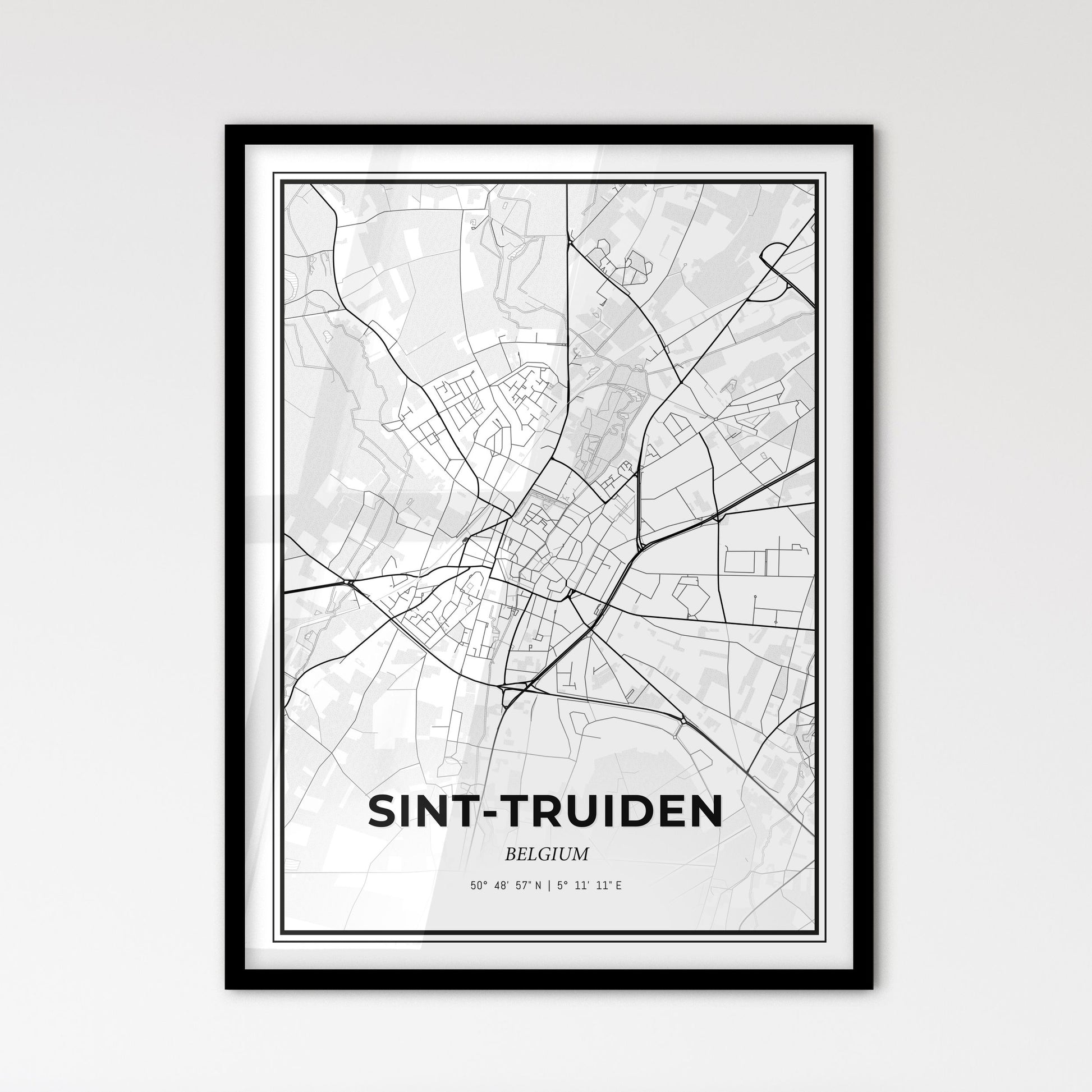 Sint-Truiden  Belgium - Scandinavian Style City Map for Modern Home Decor