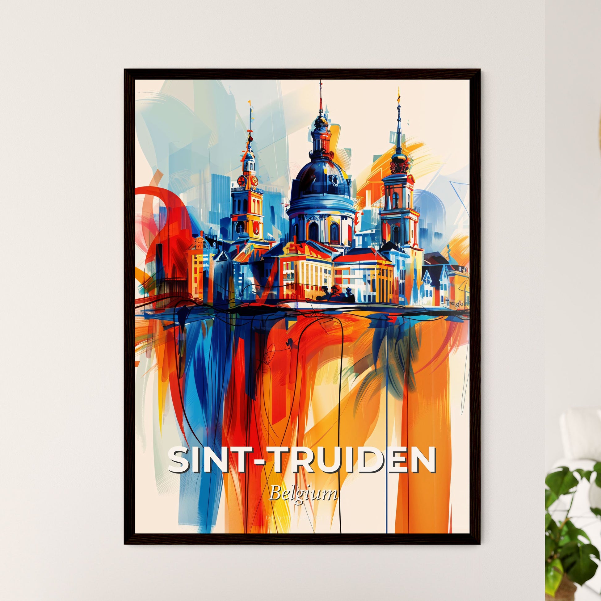 Vibrant Sint-Truiden , Belgium - A Painting Of A Building