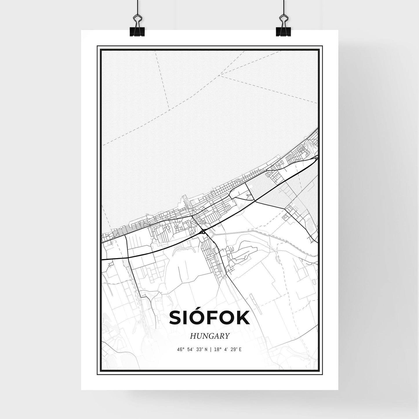 Siófok Hungary - Premium City Map Poster