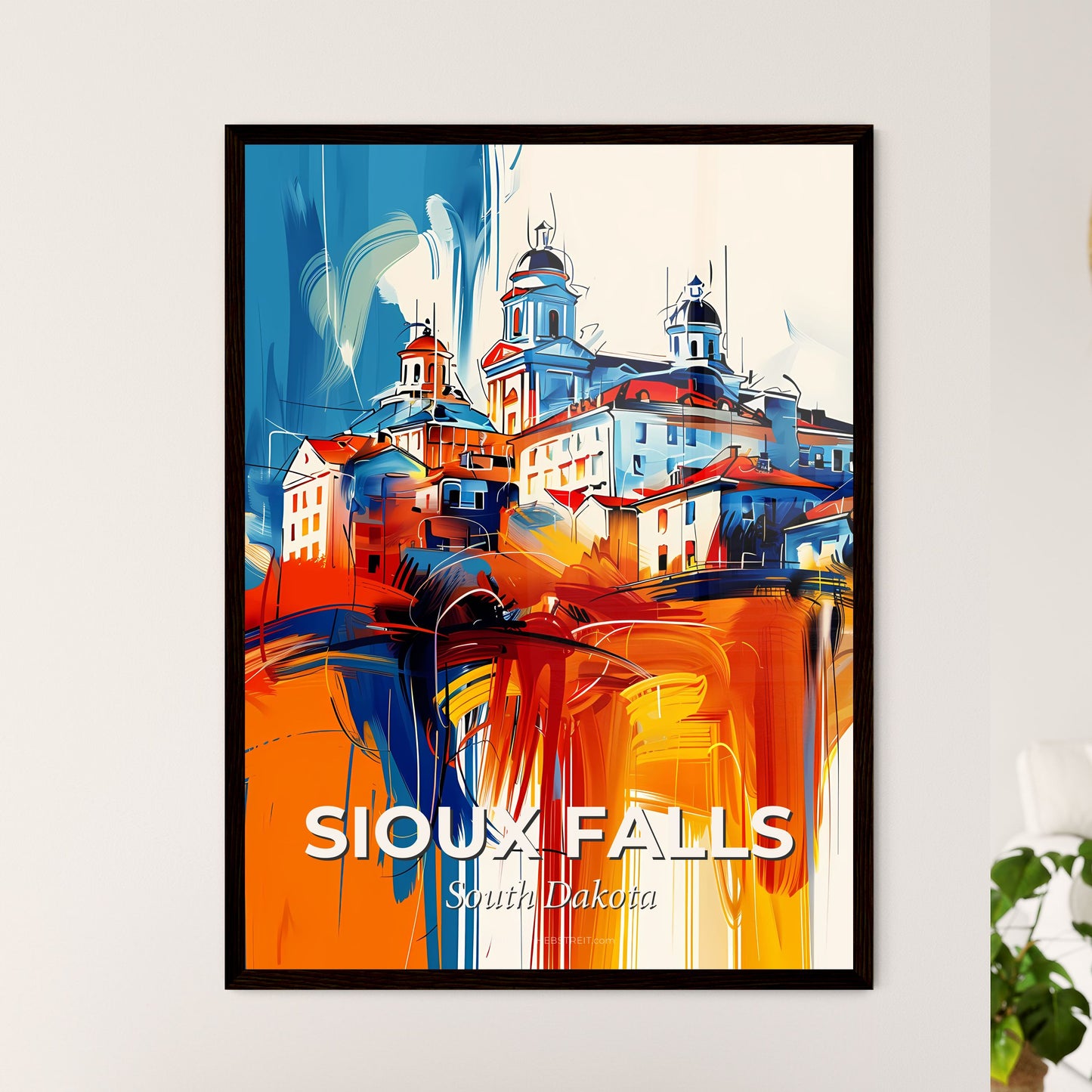 Vibrant Sioux Falls, South Dakota - A Painting Of A City