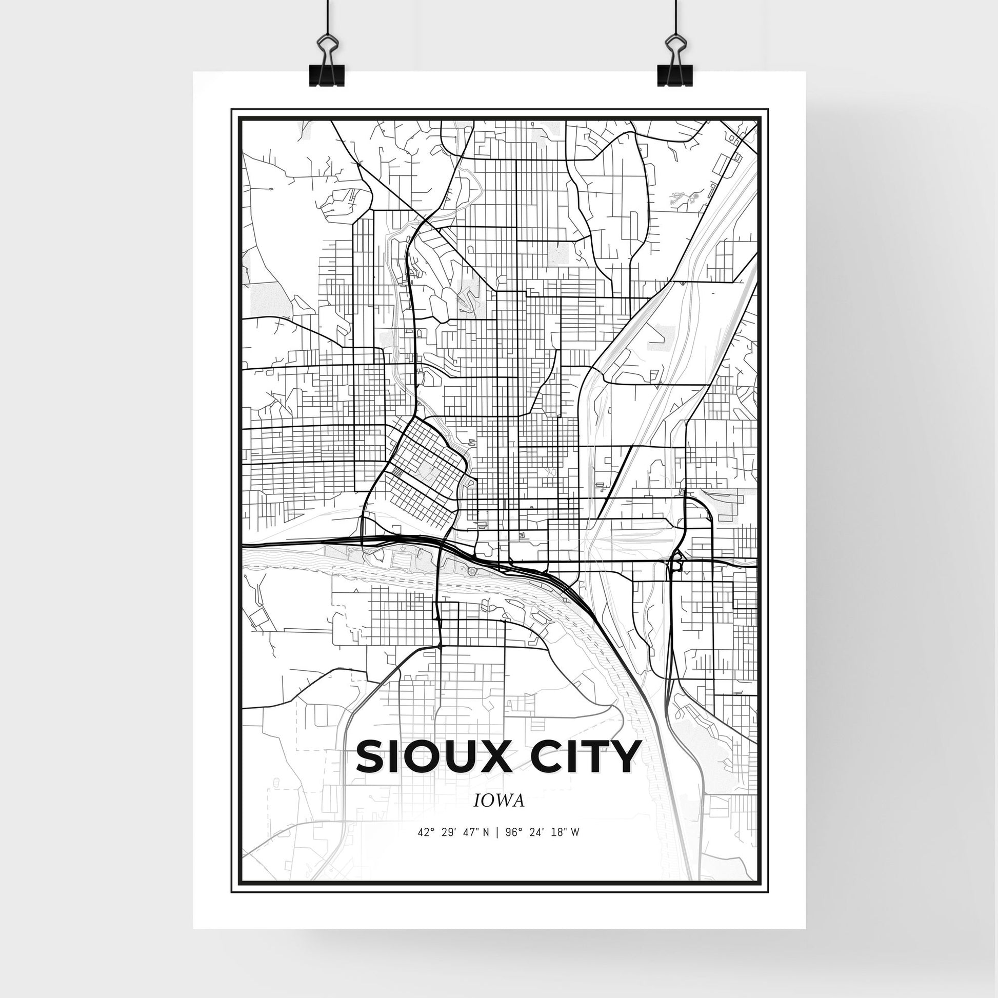 Sioux City Iowa - Premium City Map Poster