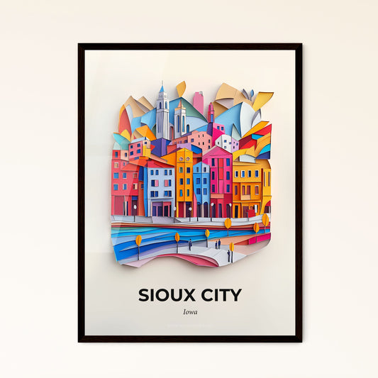 Vivid Sioux City, Iowa - a colorful city with a bridge and a person walking