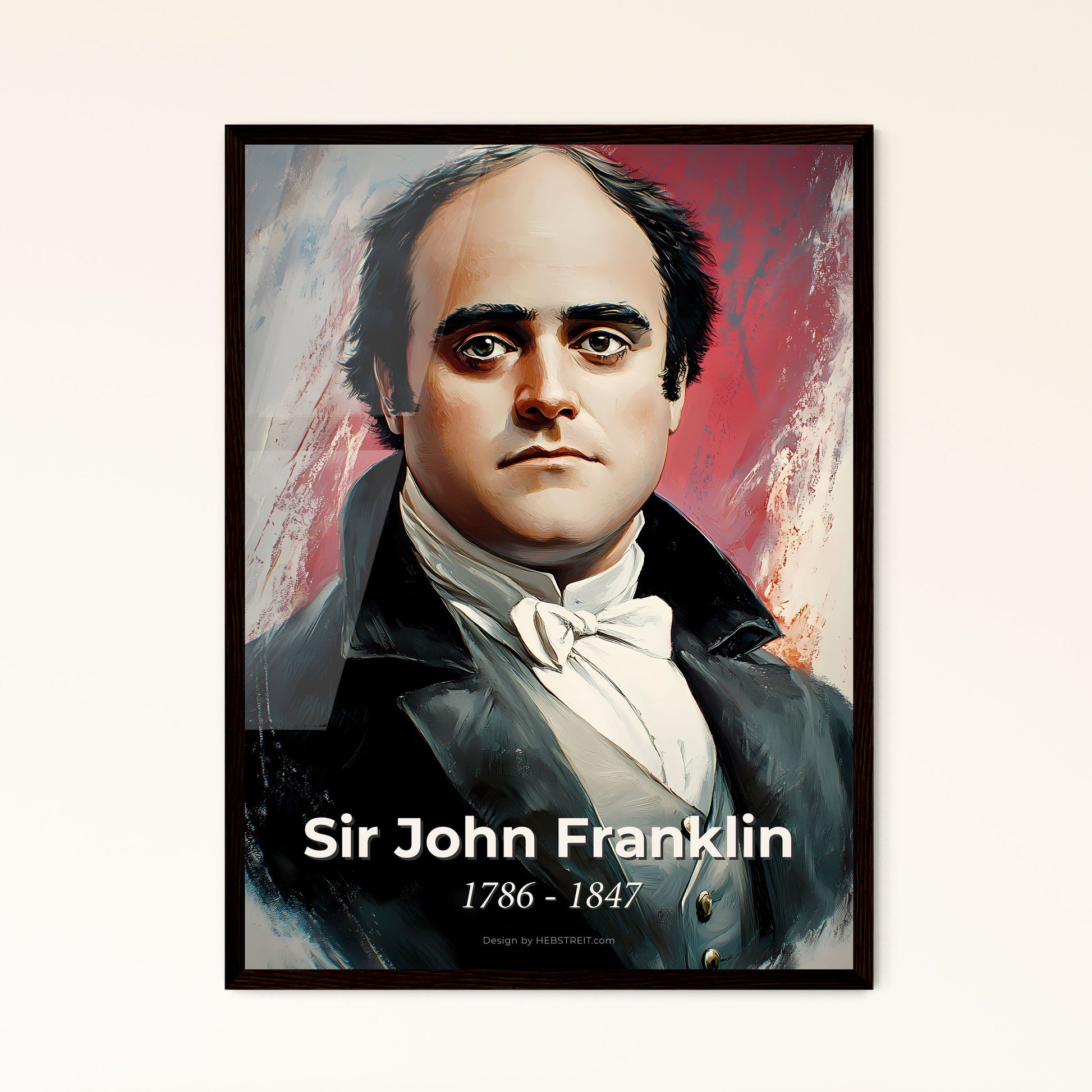 Portrait of Sir John Franklin, 1786 - 1847. Impressionistic painting of a man in a suit.