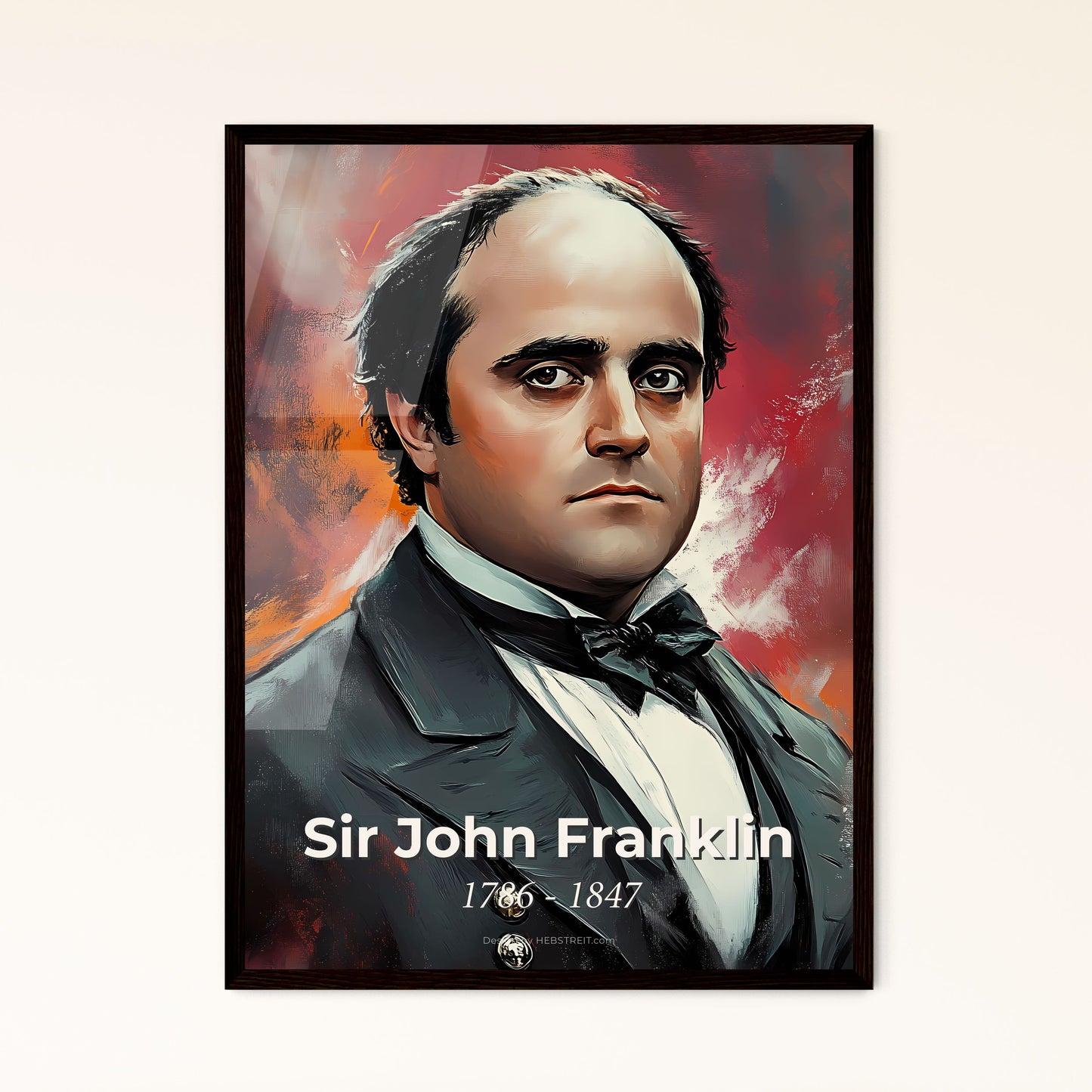 Portrait of Sir John Franklin, 1786 - 1847. Impressionistic painting of a man in a suit.