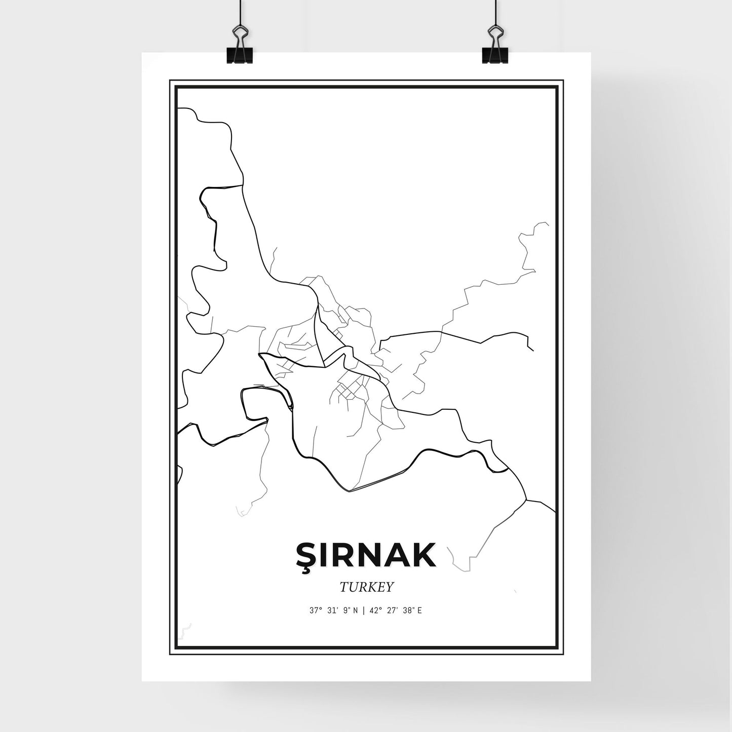 Şırnak Turkey - Premium City Map Poster