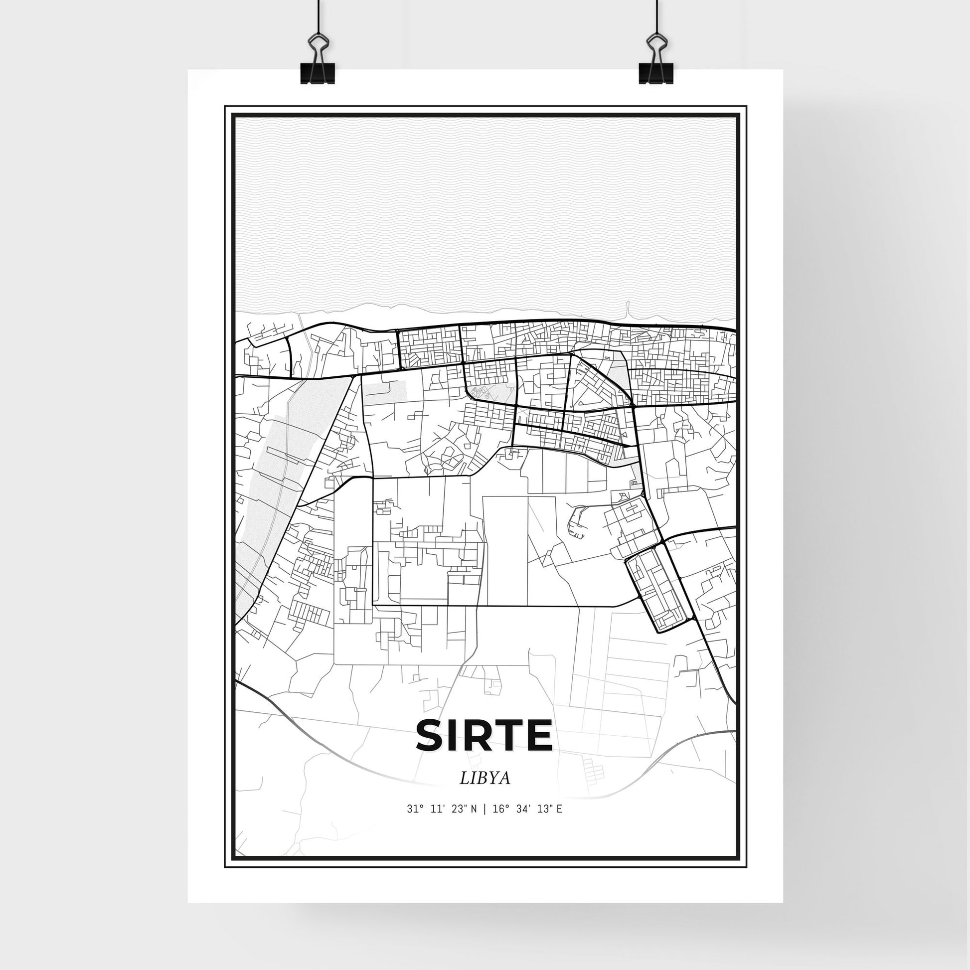 Sirte Libya - Premium City Map Poster