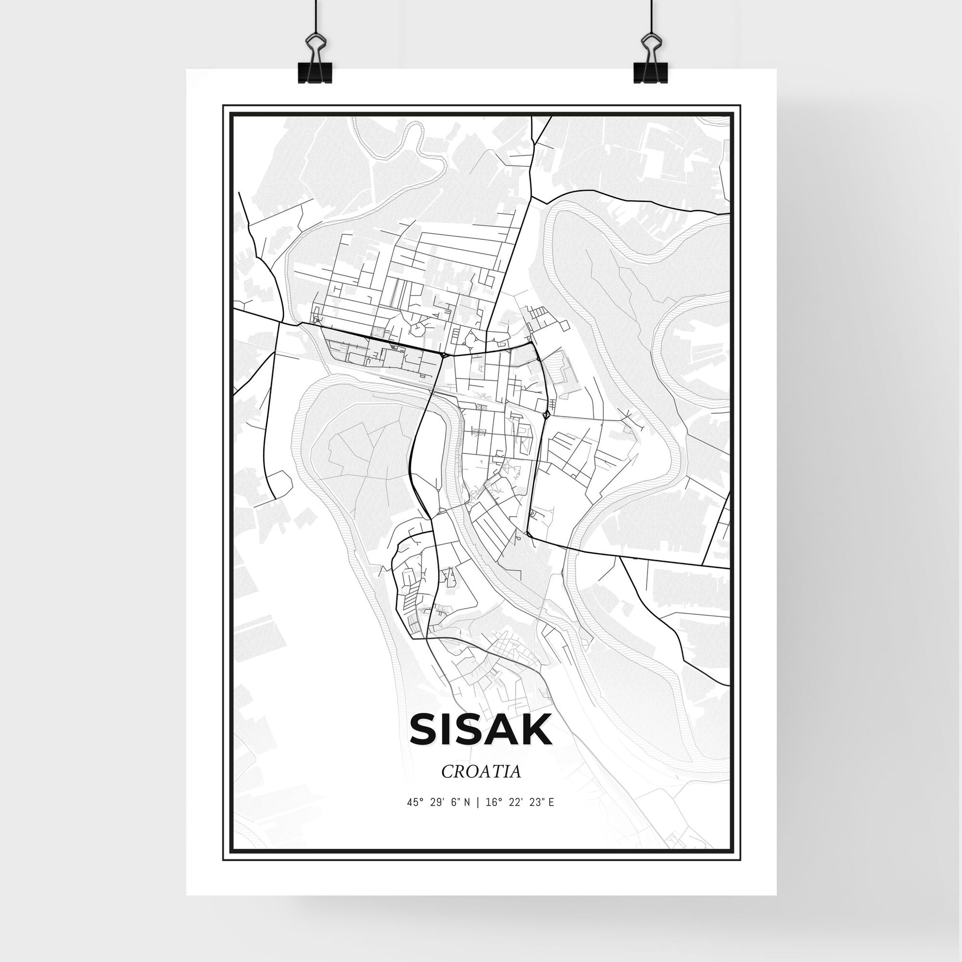 Sisak  Croatia - Premium City Map Poster