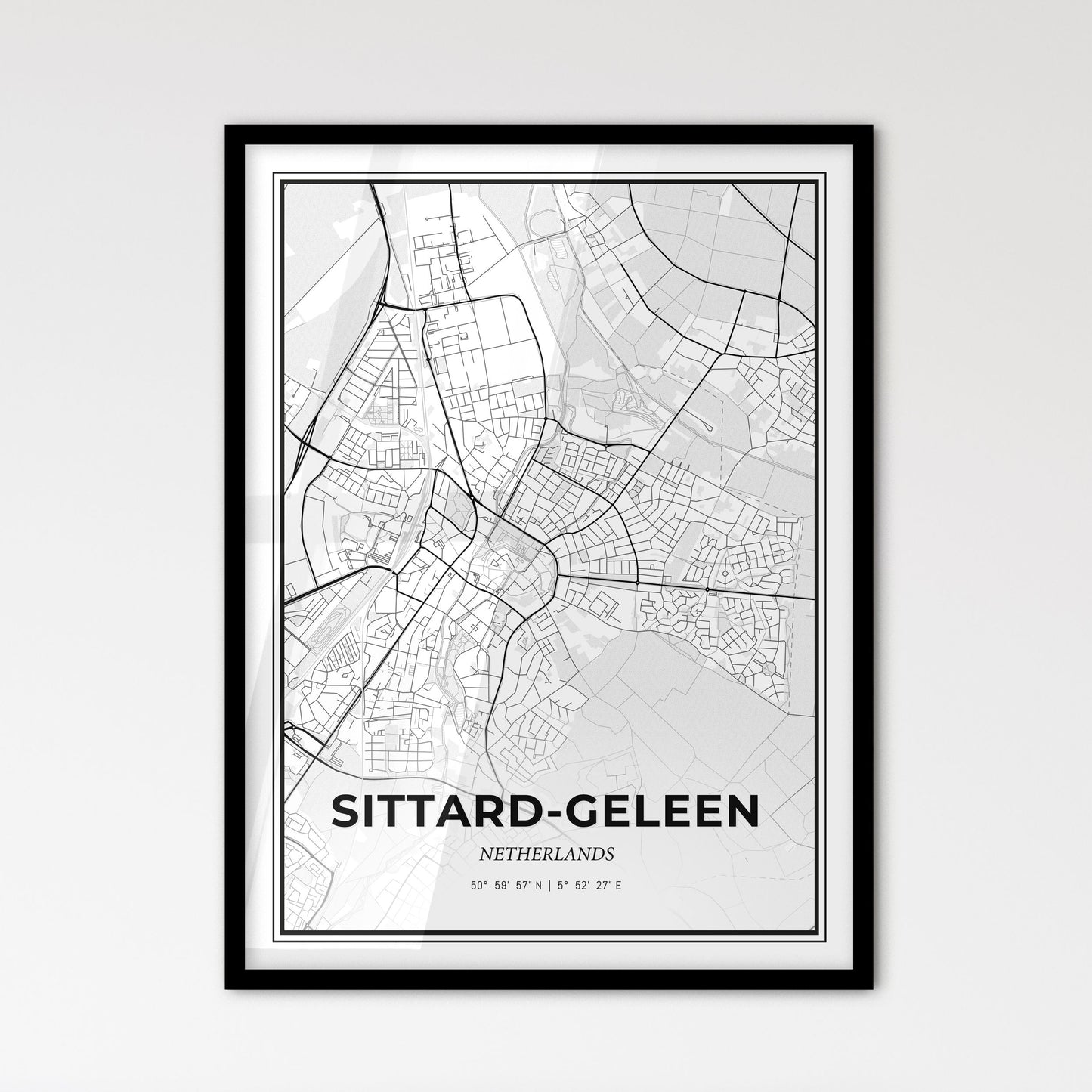  Sittard-Geleen Netherlands - Scandinavian Style City Map for Modern Home Decor