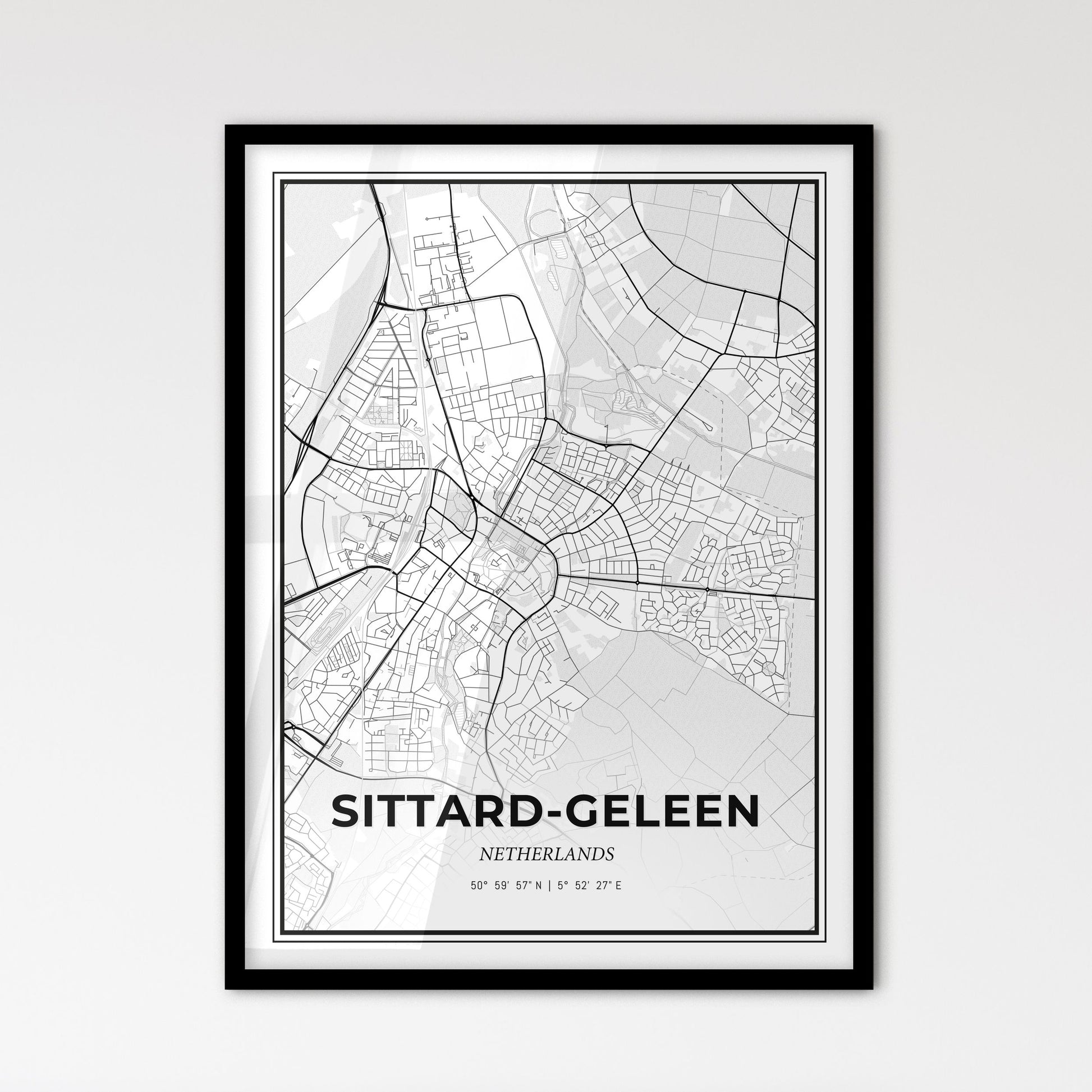  Sittard-Geleen Netherlands - Scandinavian Style City Map for Modern Home Decor