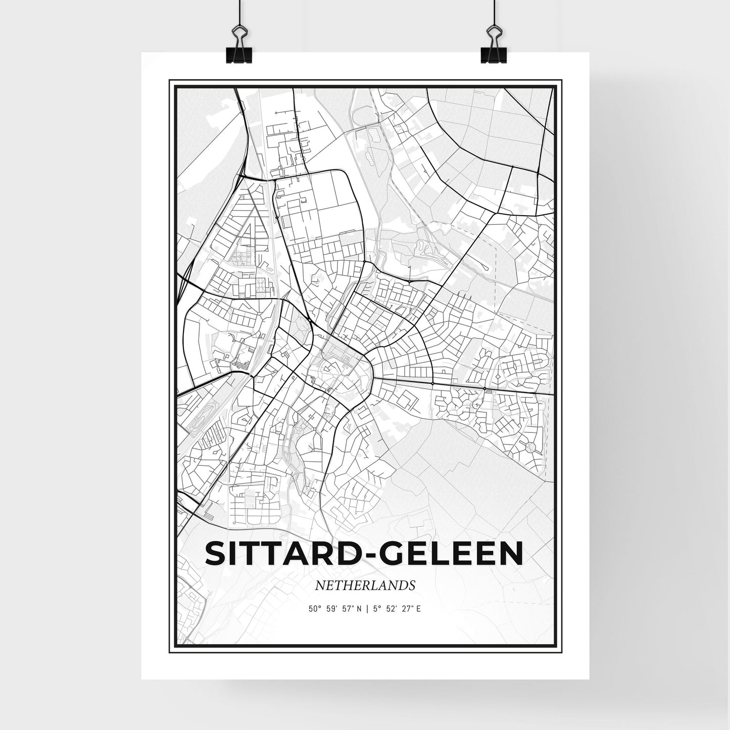  Sittard-Geleen Netherlands - Premium City Map Poster