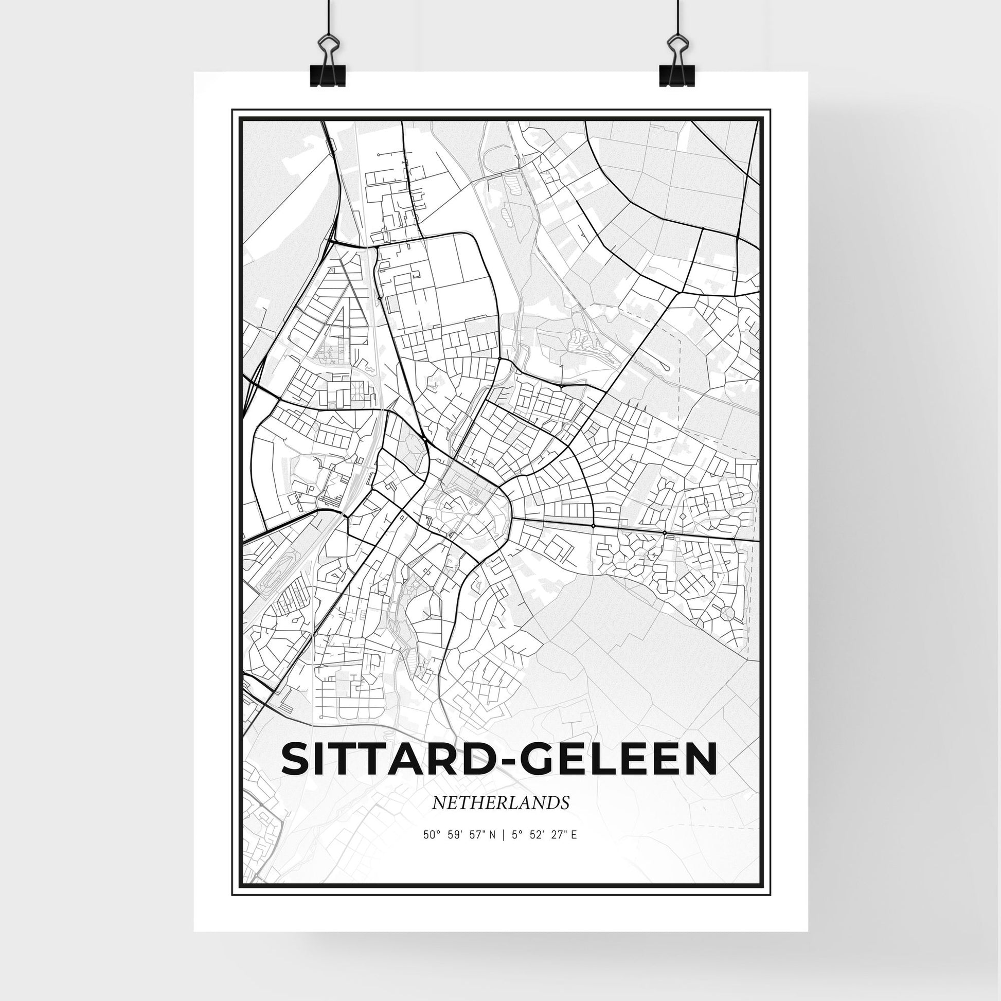  Sittard-Geleen Netherlands - Premium City Map Poster