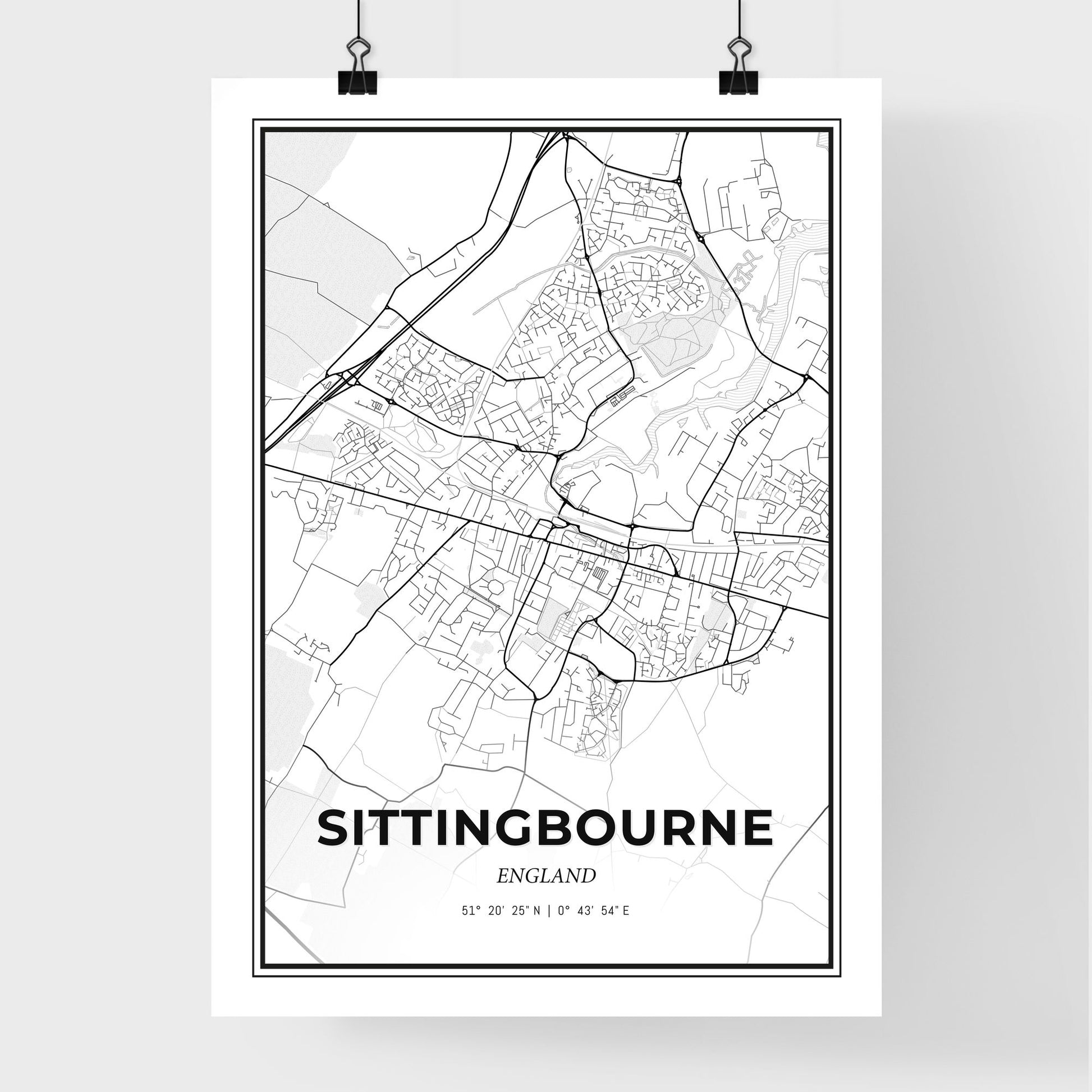 Sittingbourne England - Premium City Map Poster