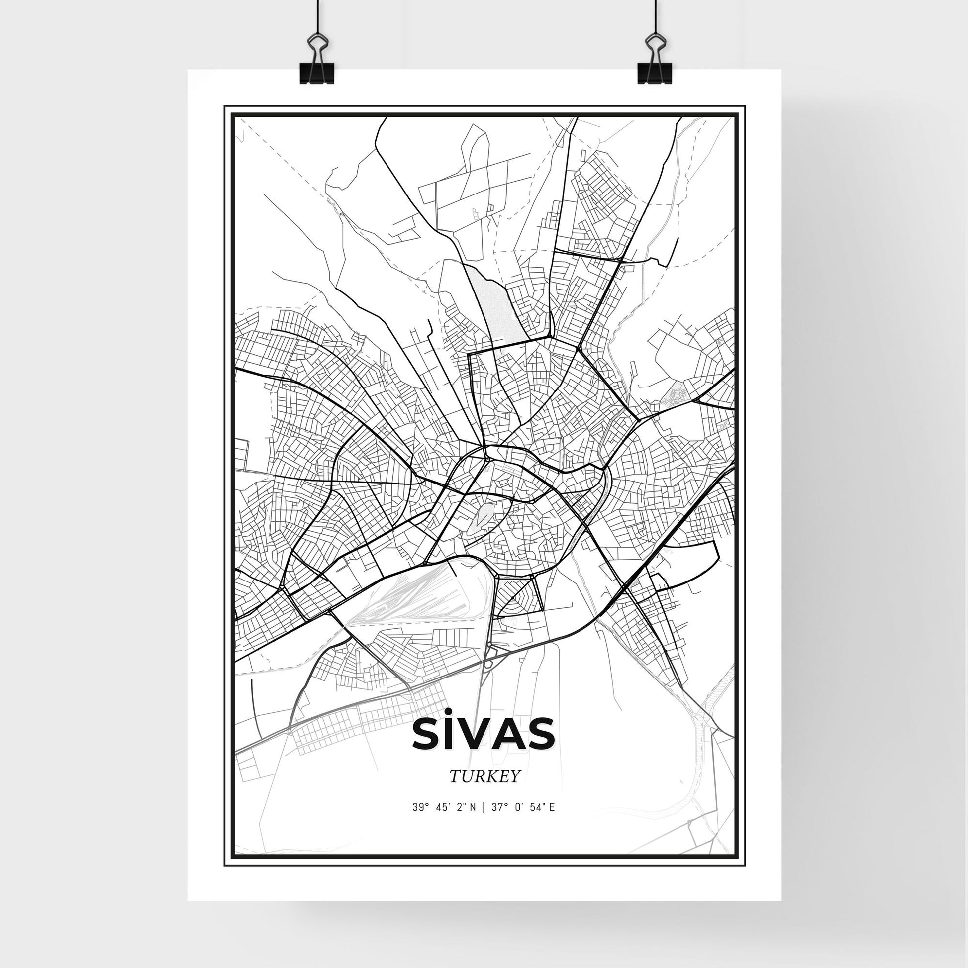 Sivas Turkey - Premium City Map Poster