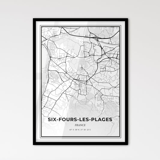 Six-Fours-les-Plages France - Scandinavian Style City Map for Modern Home Decor