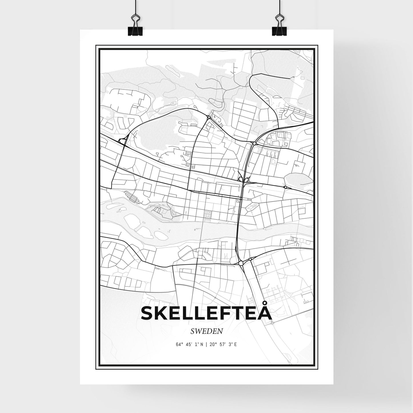 Skellefteå Sweden - Premium City Map Poster