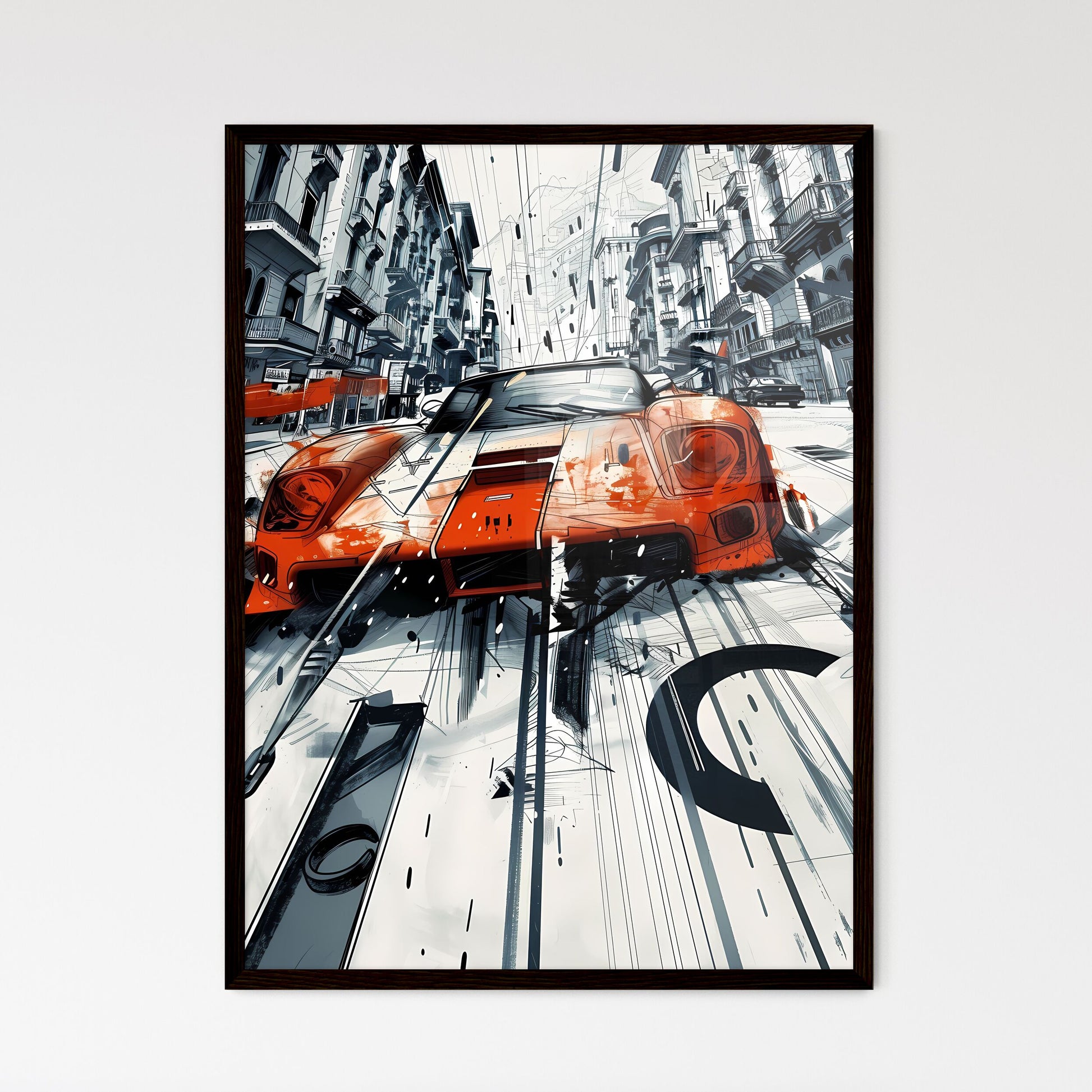 Pop Art Superheroes and Race Car Collage Painting Framed Art