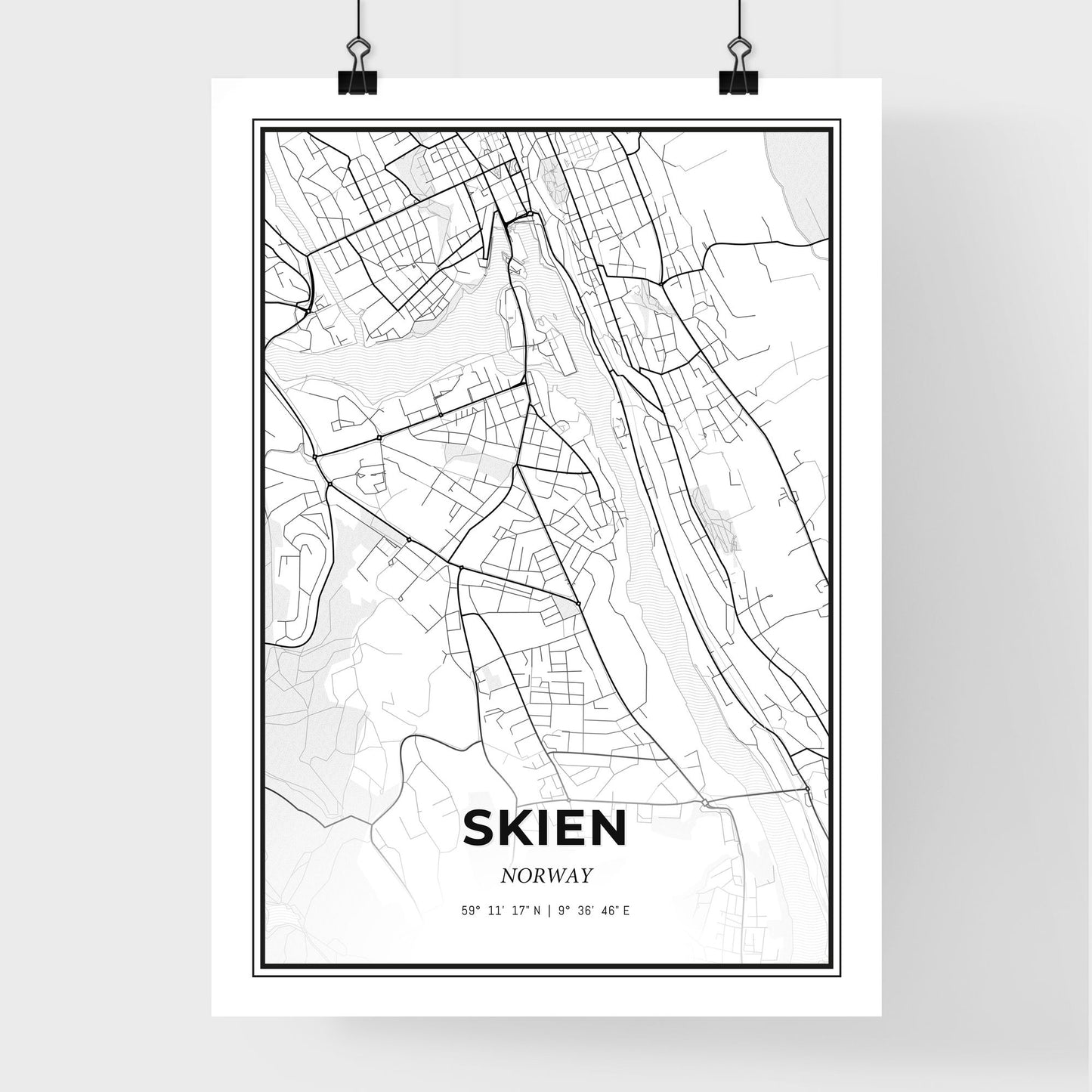 Skien Norway - Premium City Map Poster