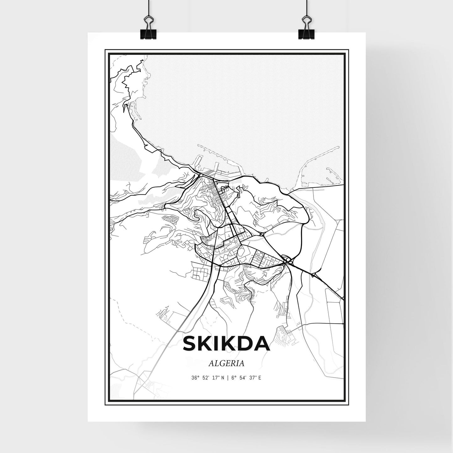 Skikda Algeria - Premium City Map Poster