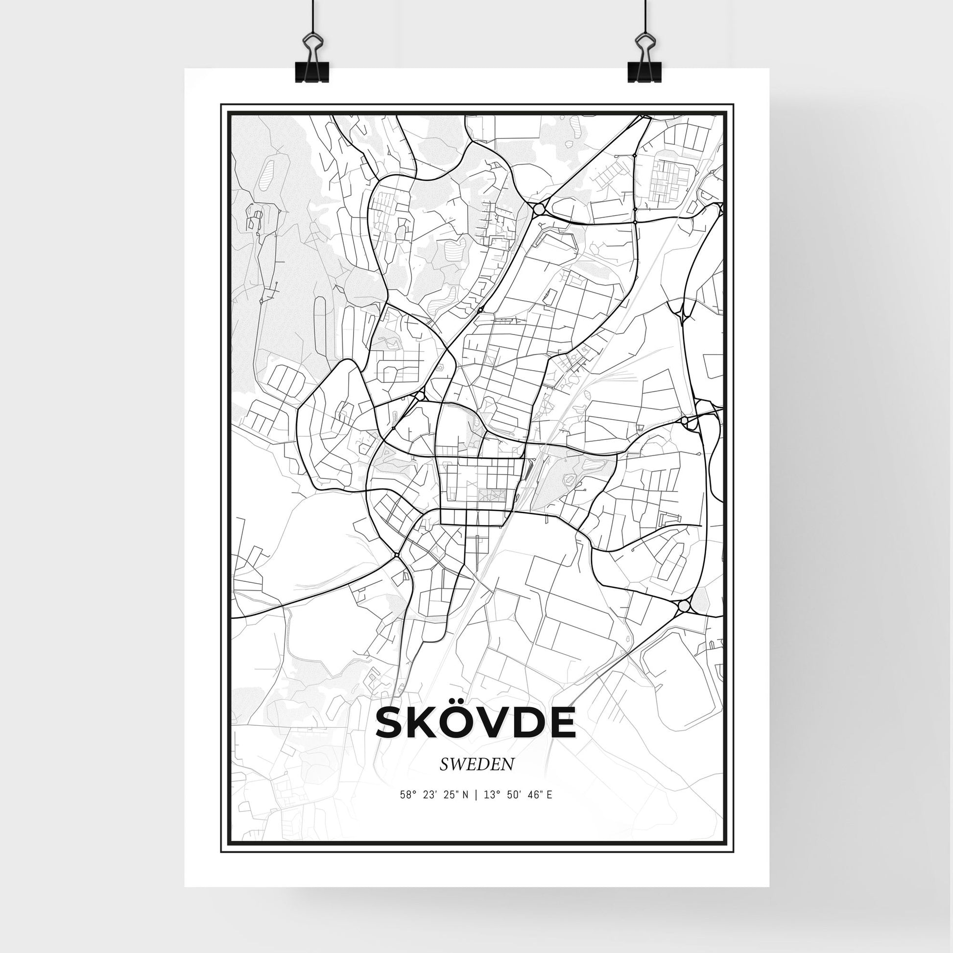 Skövde Sweden - Premium City Map Poster